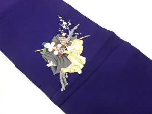 塩瀬金彩歌舞伎役者に梅模様名古屋帯